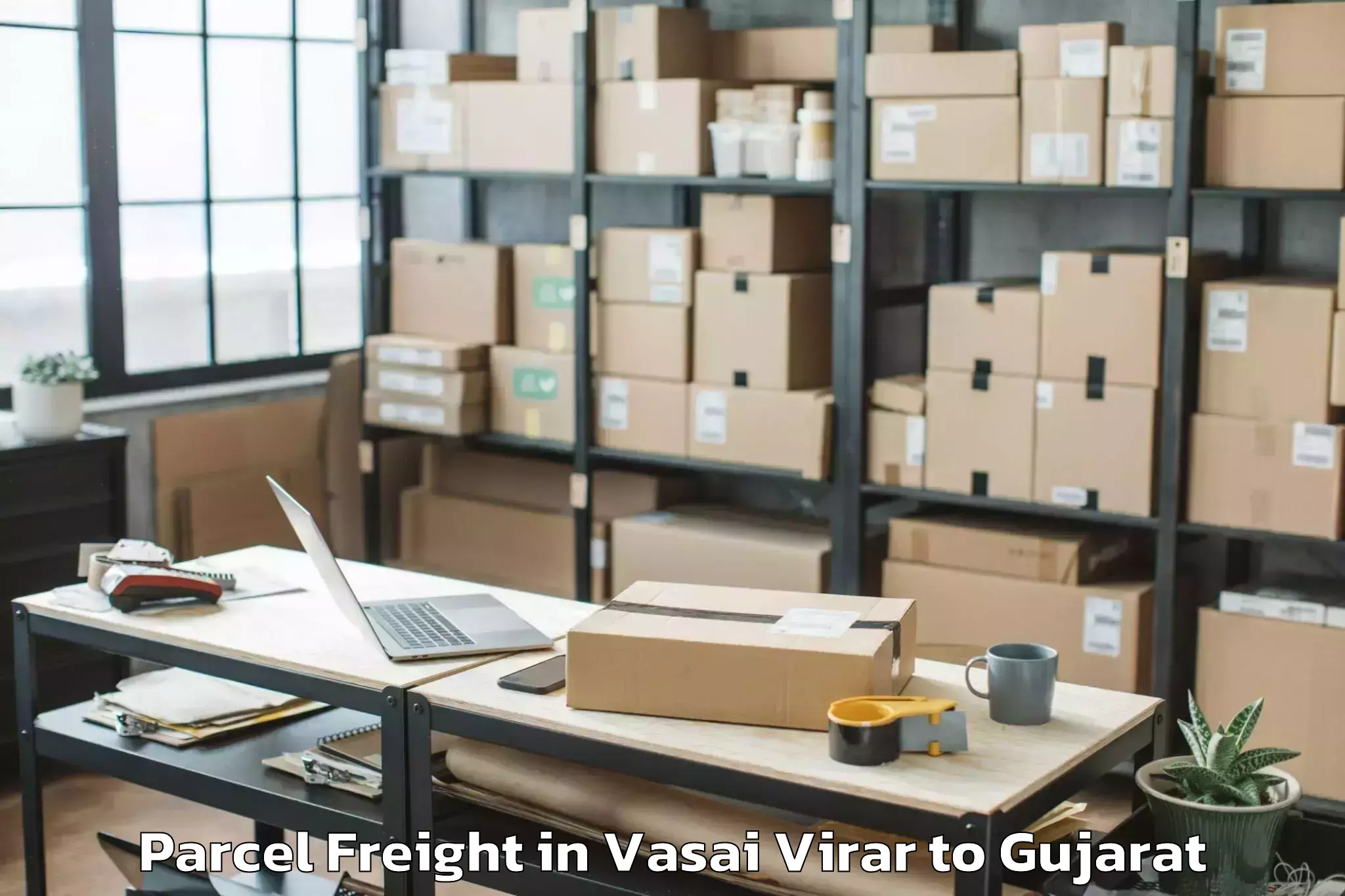 Hassle-Free Vasai Virar to Kadi Sarva Vishwavidyalaya Gan Parcel Freight